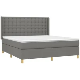 vidaXL Boxspringbett 180 x 200 cm Dunkelgrau