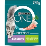 PURINA ONE BIFENSIS Sensitive Katzenfutter trocken, reich an Truthahn, 6er Pack (6 x 750g)