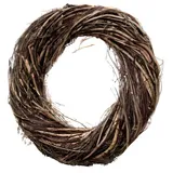 Dekoleidenschaft Dekokranz aus Reisig, groß, Ø 45 cm, braun, Reisigkranz, Wandkranz, Türkranz, Fensterkranz, Naturkranz, Tischkranz, Kranz für Drinnen & Draußen braun