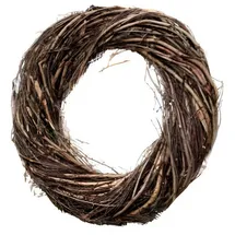 Dekoleidenschaft Dekokranz aus Reisig, groß, Ø 45 cm, braun, Reisigkranz, Wandkranz, Türkranz, Fensterkranz, Naturkranz, Tischkranz, Kranz für Drinnen & Draußen braun