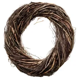 Dekoleidenschaft Dekokranz aus Reisig, groß, Ø 45 cm, braun, Reisigkranz, Wandkranz, Türkranz, Fensterkranz, Naturkranz, Tischkranz, Kranz für Drinnen & Draußen braun