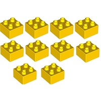 LEGO DUPLO - 10 Steine mit 2x2 Noppen in gelb