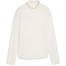 Puma Trainingsshirt "Charlotte Modalon Langarm-Golftop Damen", Damen, Gr. XL, weiß (warm weiß), Obermaterial: 38% Modal, 57% Baumwolle, 5% Elasthan, clean, regular fit, Rundhals, Shirts