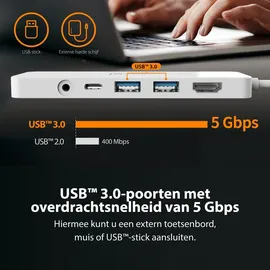 j5create JCD373-N USB-C® Lleichter Multi Adapter,