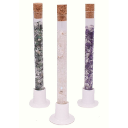 Firetti Edelstein Reagenzglas - Edelsteinwasserstab, (Set, 3-St), Bergkristall, Smaragd, Amethyst und weißer Mondstein bunt