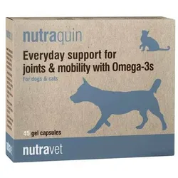 NUTRAVET Nutraquin für Hunde & Katzen 45 Kapseln- schnelle Unterstützung für Tiere mit Gelenksteifigkeit