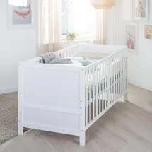 roba EASY SLEEP 70 x 140 cm inkl. Umbauecken - Mitwachsendes Gitterbett 3-fach höhenverstellbar - 3 Schlupfsprossen - weiß