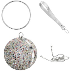 Abendtasche JULIE JULSEN "Metall mit Zirkonia multi farben", Damen, bunt, Taschen