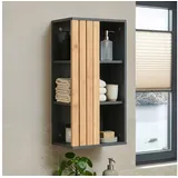 [en.casa] Hängeschrank Svanes 60x30x20 cm Dunkelgrau/Natur [en.casa]