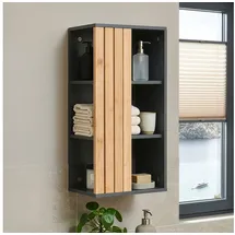 [en.casa] Hängeschrank Svanes 60x30x20 cm Dunkelgrau/Natur [en.casa]