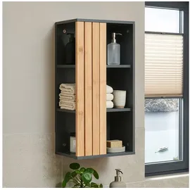 [en.casa] Hängeschrank Svanes 60x30x20 cm Dunkelgrau/Natur [en.casa]
