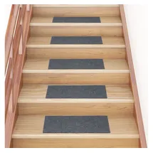 vidaXL Selbstklebende Treppenmatten 15 Stk. 60x25 cm Hellgrau