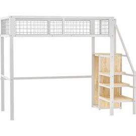lanki international gmbh Hochbett Odikalo 90 x 200 cm weiß