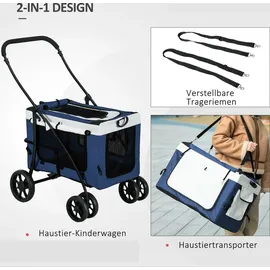 PawHut Hundebuggy Hundetrolley 1-tlg Blau onesize