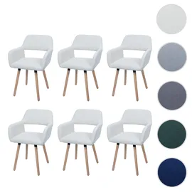 Mendler Esszimmerstuhl HWC-A50 II Cord creme-weiß 6er Set