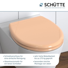 Schütte WC-Sitz BEIGE, mit Absenkautomatik und Schnellverschluss für die einfache Reinigung, maximale Belastung der Klobrille, 150 kg, Beige 82305