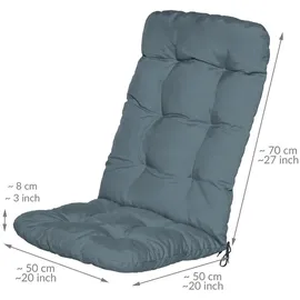 Beautissu Hochlehner Auflage 120 x 50 x 8 cm Taubenblau 2 St.
