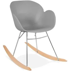 Kadima Design Grauer Lounge-Schaukelstuhl | 45cm Sitztiefe | Moderner Essstuhl | Bis 120kg belastbar | Metallkonstruktion