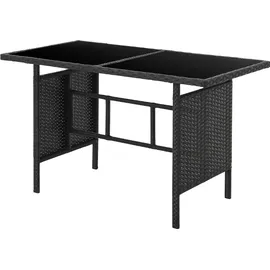 Svita BROOKLYN XL Rattan-Essgruppe schwarz