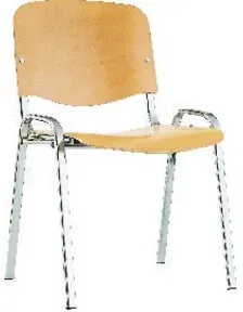 Besucher-Stuhl ISO Holz chrom/Buche