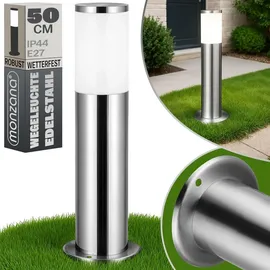 DEUBA Außenleuchte Edelstahl 50 cm E27 1 Stück Silber