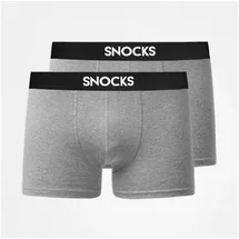 SNOCKS Boxershorts mit Logo Grau L 2er Pack
