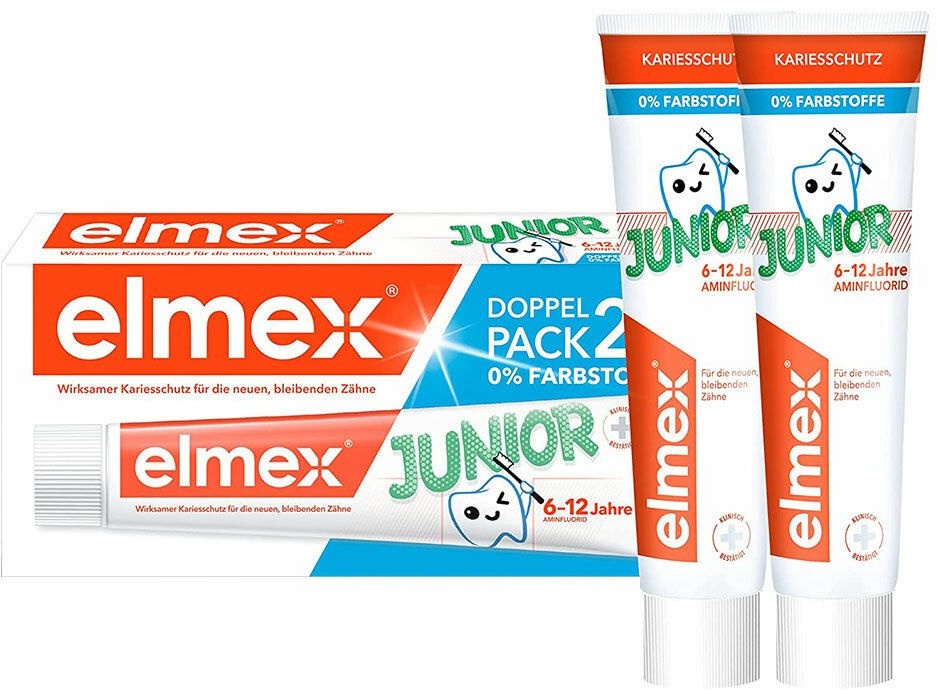 elmex Junior Kinder-Zahnpasta Zahnpasta 2x75 ml 2x75 ml Zahnpasta