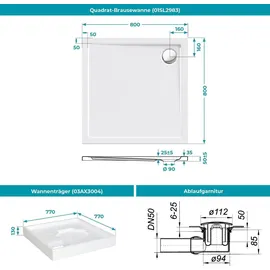 Calmwaters Duschwanne Modern Select Ablaufgarnitur