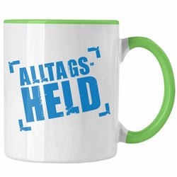 Trendation Tasse Trendation – Alltags-Held Lustige Tasse Büro Kaffeetasse Kaffeebecher Kollege Kollegin Männer Mann Lustig grün