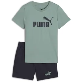 Puma Essentials No.1 Logo T-Shirt & Shorts Set Kinder 30 green moon/new navy 104