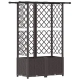 vidaXL Hochbeet mit Rankgitter und Dach 124,5 x 40 x 138 cm Braun