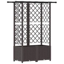 vidaXL Hochbeet mit Rankgitter und Dach 124,5 x 40 x 138 cm Braun