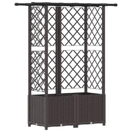 vidaXL Hochbeet mit Rankgitter und Dach 124,5 x 40 x 138 cm Braun