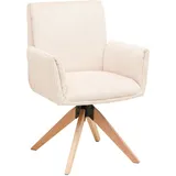 Mid.you Armlehnstuhl Cord, Beige, Holz, Metall, Textil, Eiche, Pappel, massiv, Sperrholz, eckig, 65x90x62.5 cm, Esszimmer, Stühle, Esszimmerstühle, Armlehnenstühle