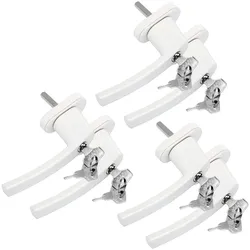 MONZANA® Fenstergriffe 6er Set Aluminium weiß inkl. Schlüssel