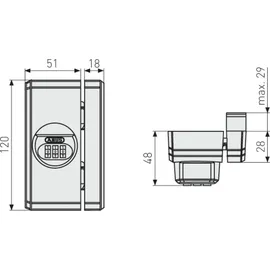 ABUS FTS106 Fenster-Zahlenschloss Weiß