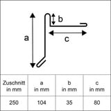 Sarei Ortblech mit Wasserfalz 2000 x 250 mm natur