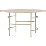FURNLUX Esstisch Kopenhagen Eiche Und Beige 140cm / Hauptfarbe: Beige / Abmessungen: 140 x 140 x 74 cm - Beige