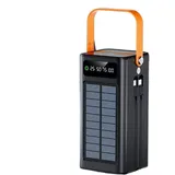 Solar Battery Bank, 120W Outdoor Energy Pack, Compact 50000mAh Survival Gear with Light Built-in Cables 4 Outputs & 3 Inputs for All Mobile Devices Backpacking Camping Hiking Road Trip