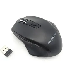 Amazon Basics Ergonomische kabellose USB Maus Schwarz