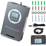 100A MPPT Solarladeregler 48V 36V 24V 12V Auto Max 150V DC Eingangssolarregler mit LCD Display und Temperatursensor, Funktioniert für Sealed, Gel, Flooded und Lithium,mit 1.5M LCD485