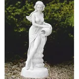 Casa Padrino Jugendstil Wasserspeier Skulptur Frau mit Krug Weiß H. 69 cm - Garten Deko