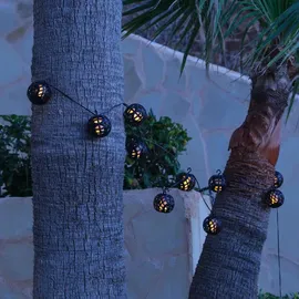 MARELIDA LED Solar Lichterkette Feuerball 8 Kugeln 2,1m schwarz