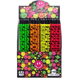 12 Bleistifte mit Radiergummi, bruchfeste Mine, gespitzt. Stärke - HB