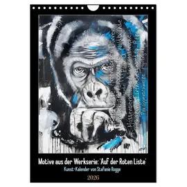 Calvendo Gemälde der Werkserie: Auf der Roten Liste (Wandkalender 2026 DIN A4 hoch), CALVENDO Monatskalender: