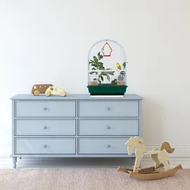 Relaxdays Vogelkäfig Klein 49,5 x 34,5 x 28 cm Weiß/Grün