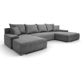 lookway Wohnlandschaft Grau, Textil, 348x93x188 cm, Wohnzimmer, Sofas – Couches, Wohnlandschaften, Wohnlandschaften in U-Form