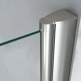 i-flair Duschfalttüren 84-88 cm - Höhe: 195 cm, Duschabtrennung aus 6 mm teilsatiniertem ESG Sicherheitsglas mit Nanobeschichtung - Silber