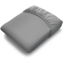 Bett1.de Spannbettlaken Jersey 140 x 160 - 160 x 220 cm Silber