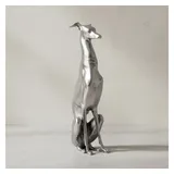 KADIMA DESIGN Dekofigur Aluminium Skulptur eines Windhundes, 18x70 cm, handgefertigt